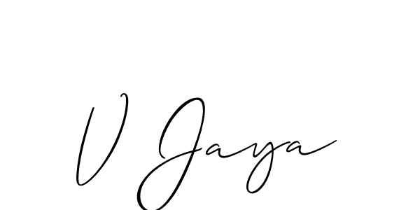 V Jaya stylish signature style. Best Handwritten Sign (Allison_Script) for my name. Handwritten Signature Collection Ideas for my name V Jaya. V Jaya signature style 2 images and pictures png