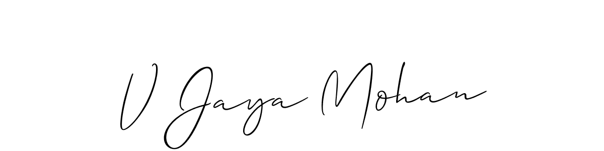 How to make V Jaya Mohan signature? Allison_Script is a professional autograph style. Create handwritten signature for V Jaya Mohan name. V Jaya Mohan signature style 2 images and pictures png