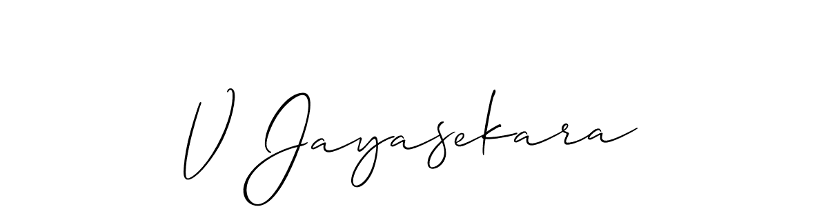 The best way (Allison_Script) to make a short signature is to pick only two or three words in your name. The name V Jayasekara include a total of six letters. For converting this name. V Jayasekara signature style 2 images and pictures png