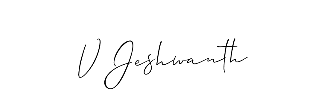 How to make V Jeshwanth name signature. Use Allison_Script style for creating short signs online. This is the latest handwritten sign. V Jeshwanth signature style 2 images and pictures png