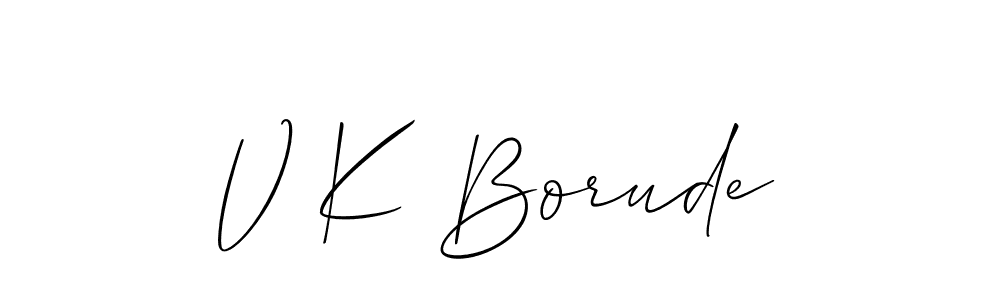 Similarly Allison_Script is the best handwritten signature design. Signature creator online .You can use it as an online autograph creator for name V K Borude. V K Borude signature style 2 images and pictures png