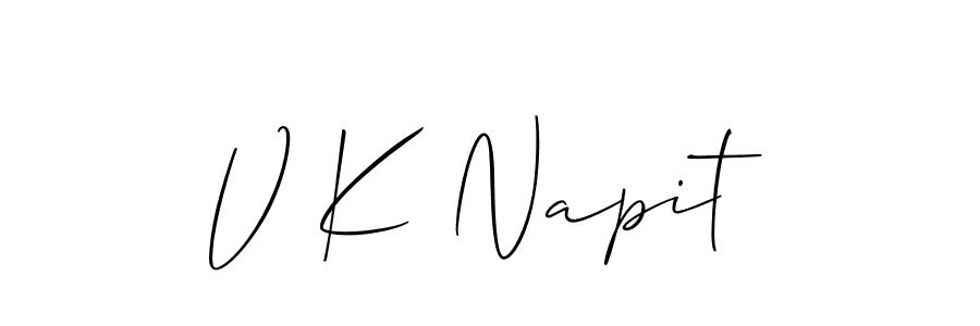 Best and Professional Signature Style for V K Napit. Allison_Script Best Signature Style Collection. V K Napit signature style 2 images and pictures png