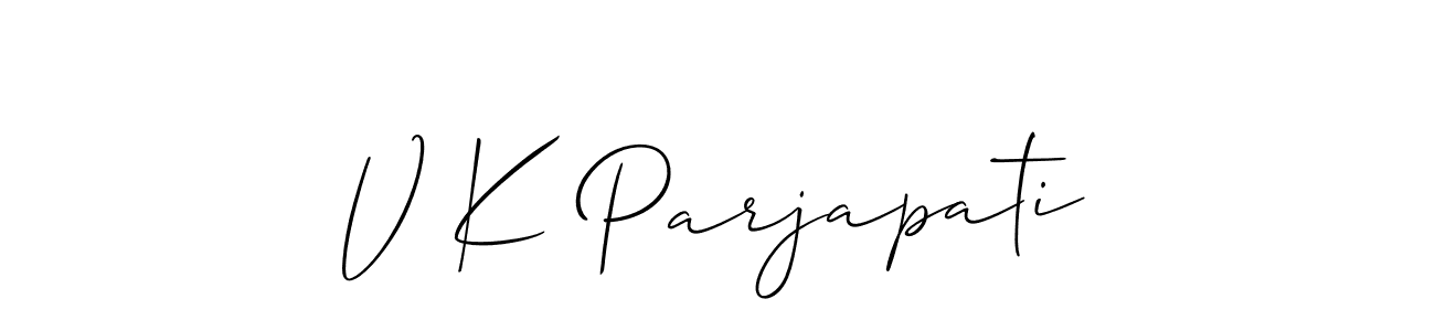 Also we have V K Parjapati name is the best signature style. Create professional handwritten signature collection using Allison_Script autograph style. V K Parjapati signature style 2 images and pictures png