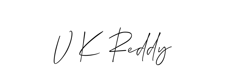 Allison_Script is a professional signature style that is perfect for those who want to add a touch of class to their signature. It is also a great choice for those who want to make their signature more unique. Get V K Reddy name to fancy signature for free. V K Reddy signature style 2 images and pictures png