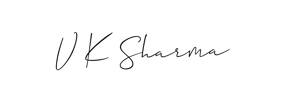 How to make V K Sharma signature? Allison_Script is a professional autograph style. Create handwritten signature for V K Sharma name. V K Sharma signature style 2 images and pictures png