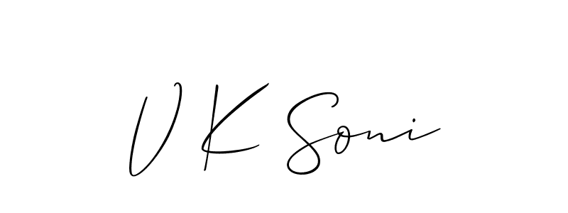 Best and Professional Signature Style for V K Soni. Allison_Script Best Signature Style Collection. V K Soni signature style 2 images and pictures png