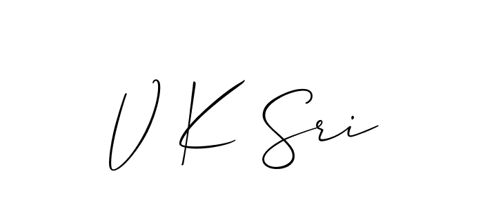 How to make V K Sri signature? Allison_Script is a professional autograph style. Create handwritten signature for V K Sri name. V K Sri signature style 2 images and pictures png