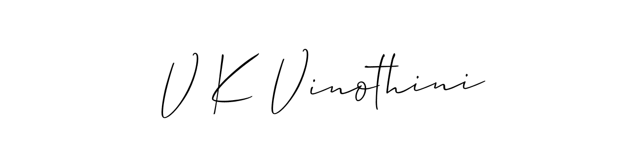 See photos of V K Vinothini official signature by Spectra . Check more albums & portfolios. Read reviews & check more about Allison_Script font. V K Vinothini signature style 2 images and pictures png