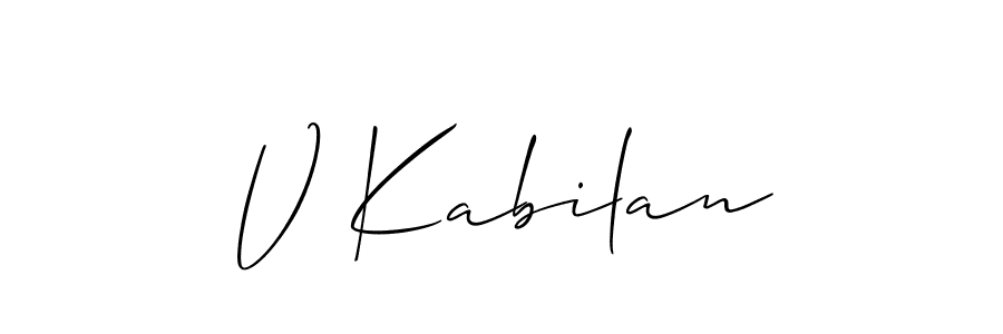 It looks lik you need a new signature style for name V Kabilan. Design unique handwritten (Allison_Script) signature with our free signature maker in just a few clicks. V Kabilan signature style 2 images and pictures png