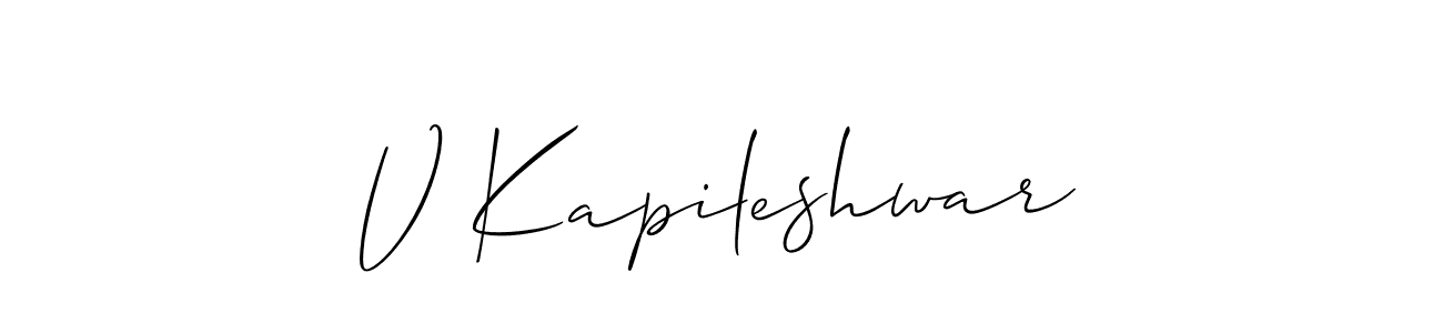 Create a beautiful signature design for name V Kapileshwar. With this signature (Allison_Script) fonts, you can make a handwritten signature for free. V Kapileshwar signature style 2 images and pictures png