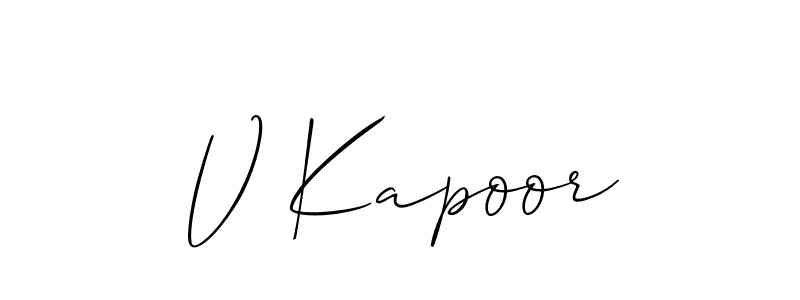 Make a beautiful signature design for name V Kapoor. With this signature (Allison_Script) style, you can create a handwritten signature for free. V Kapoor signature style 2 images and pictures png