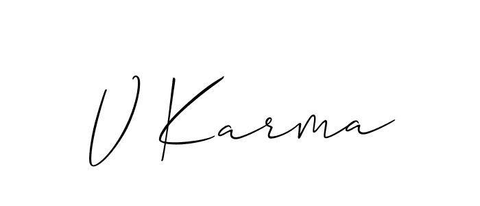 V Karma stylish signature style. Best Handwritten Sign (Allison_Script) for my name. Handwritten Signature Collection Ideas for my name V Karma. V Karma signature style 2 images and pictures png