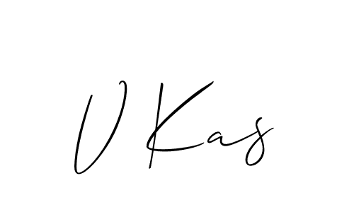 Use a signature maker to create a handwritten signature online. With this signature software, you can design (Allison_Script) your own signature for name V Kas. V Kas signature style 2 images and pictures png