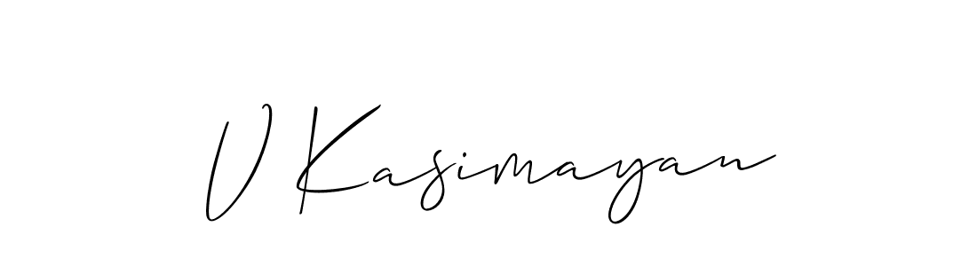 How to Draw V Kasimayan signature style? Allison_Script is a latest design signature styles for name V Kasimayan. V Kasimayan signature style 2 images and pictures png