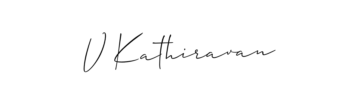 Also we have V Kathiravan name is the best signature style. Create professional handwritten signature collection using Allison_Script autograph style. V Kathiravan signature style 2 images and pictures png