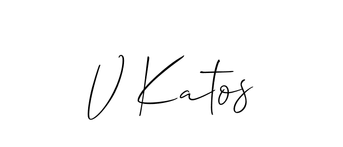 How to Draw V Katos signature style? Allison_Script is a latest design signature styles for name V Katos. V Katos signature style 2 images and pictures png