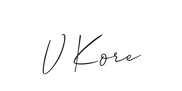 V Kore stylish signature style. Best Handwritten Sign (Allison_Script) for my name. Handwritten Signature Collection Ideas for my name V Kore. V Kore signature style 2 images and pictures png