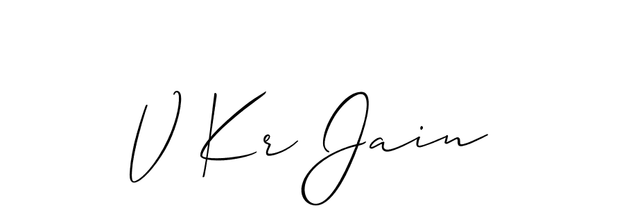 Also we have V Kr Jain name is the best signature style. Create professional handwritten signature collection using Allison_Script autograph style. V Kr Jain signature style 2 images and pictures png