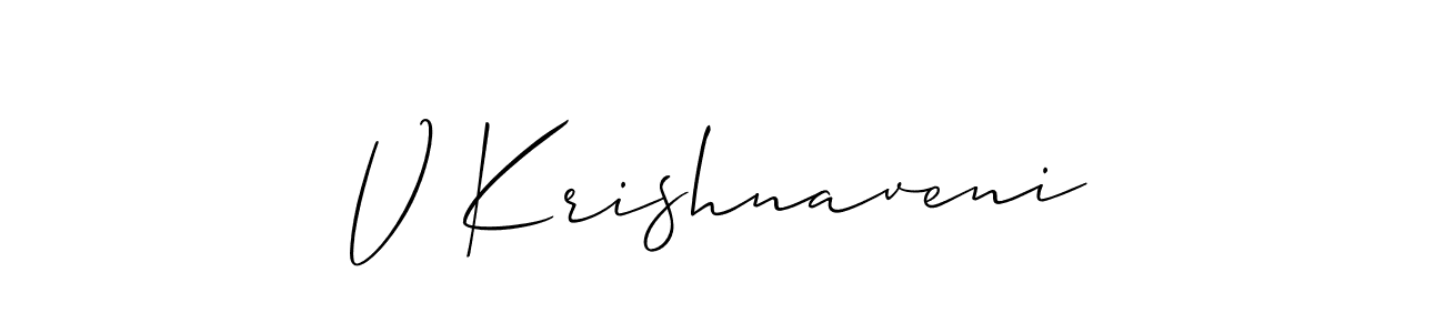 How to make V Krishnaveni signature? Allison_Script is a professional autograph style. Create handwritten signature for V Krishnaveni name. V Krishnaveni signature style 2 images and pictures png