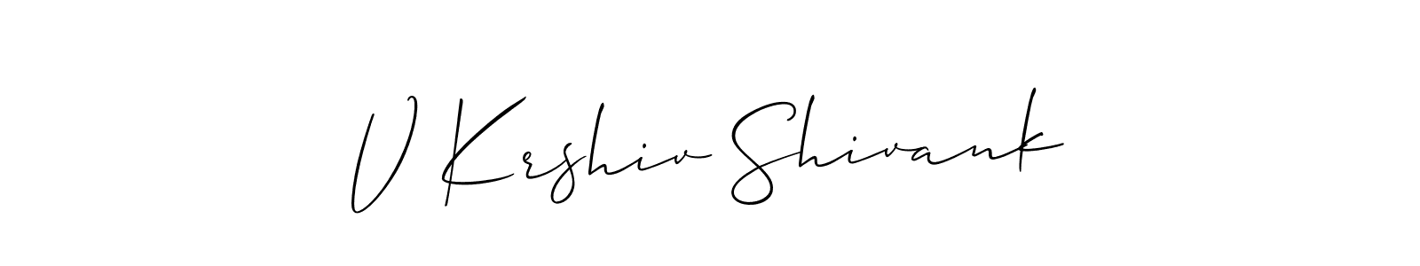 See photos of V Krshiv Shivank official signature by Spectra . Check more albums & portfolios. Read reviews & check more about Allison_Script font. V Krshiv Shivank signature style 2 images and pictures png