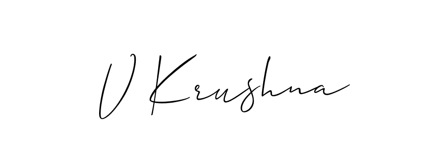 You should practise on your own different ways (Allison_Script) to write your name (V Krushna) in signature. don't let someone else do it for you. V Krushna signature style 2 images and pictures png