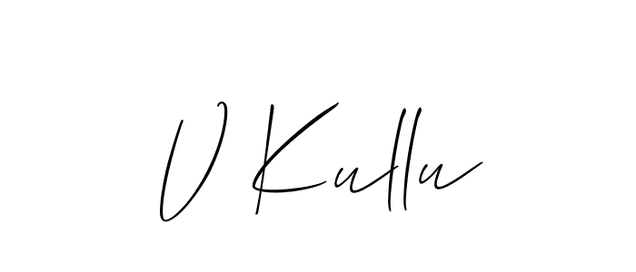 How to Draw V Kullu signature style? Allison_Script is a latest design signature styles for name V Kullu. V Kullu signature style 2 images and pictures png