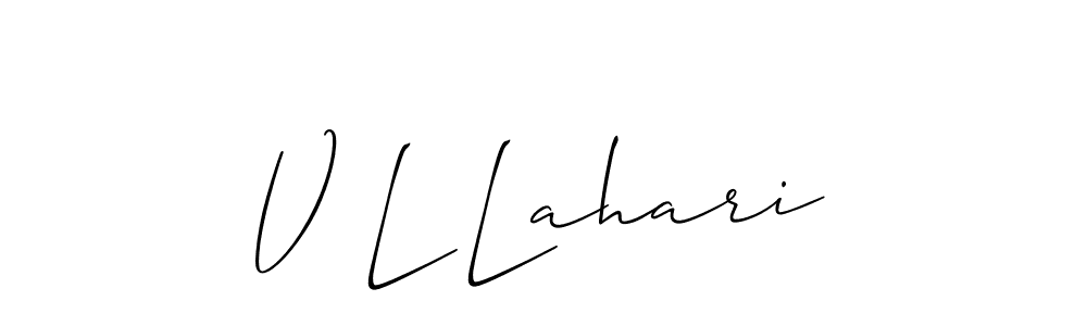 How to make V L Lahari signature? Allison_Script is a professional autograph style. Create handwritten signature for V L Lahari name. V L Lahari signature style 2 images and pictures png