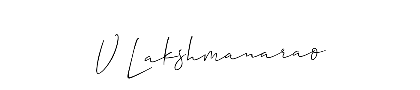 Also we have V Lakshmanarao name is the best signature style. Create professional handwritten signature collection using Allison_Script autograph style. V Lakshmanarao signature style 2 images and pictures png