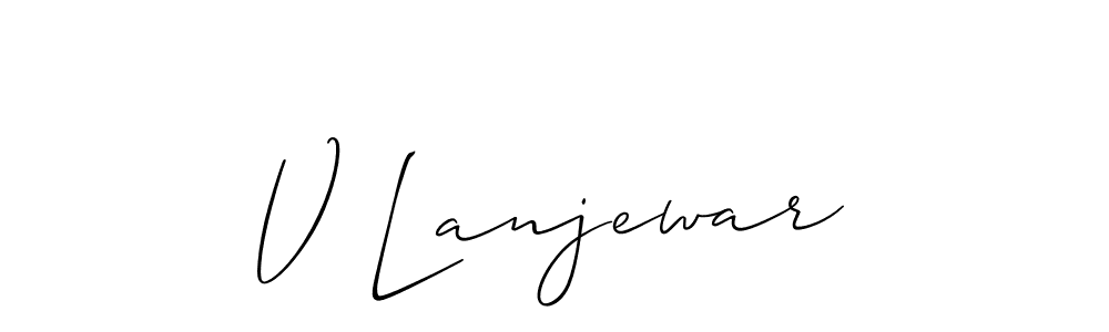 V Lanjewar stylish signature style. Best Handwritten Sign (Allison_Script) for my name. Handwritten Signature Collection Ideas for my name V Lanjewar. V Lanjewar signature style 2 images and pictures png