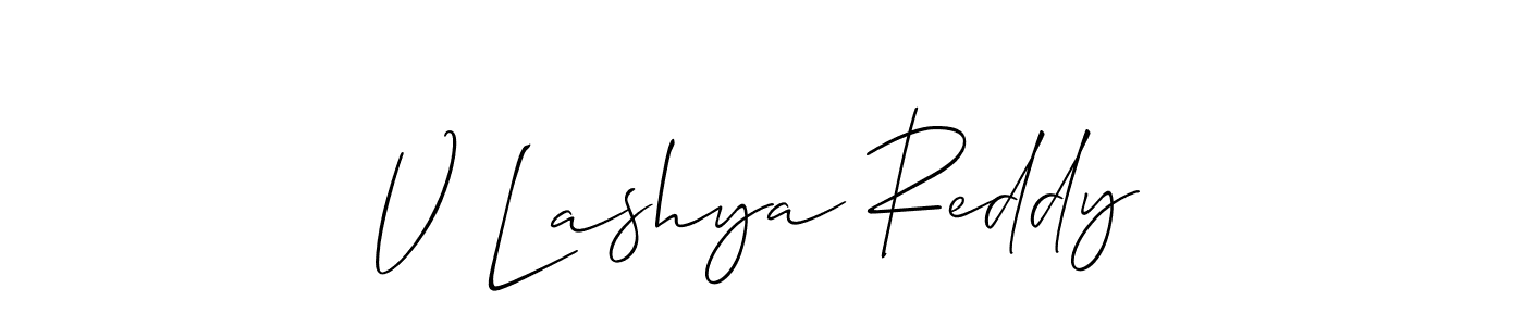 How to make V Lashya Reddy signature? Allison_Script is a professional autograph style. Create handwritten signature for V Lashya Reddy name. V Lashya Reddy signature style 2 images and pictures png