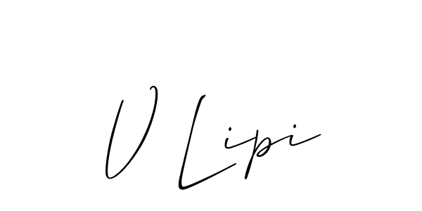 Allison_Script is a professional signature style that is perfect for those who want to add a touch of class to their signature. It is also a great choice for those who want to make their signature more unique. Get V Lipi name to fancy signature for free. V Lipi signature style 2 images and pictures png