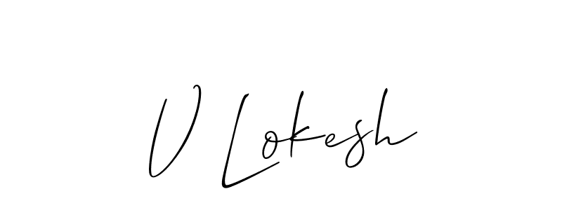 You can use this online signature creator to create a handwritten signature for the name V Lokesh. This is the best online autograph maker. V Lokesh signature style 2 images and pictures png