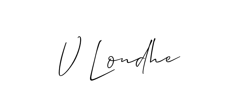 Here are the top 10 professional signature styles for the name V Londhe. These are the best autograph styles you can use for your name. V Londhe signature style 2 images and pictures png