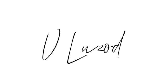 Allison_Script is a professional signature style that is perfect for those who want to add a touch of class to their signature. It is also a great choice for those who want to make their signature more unique. Get V Luzod name to fancy signature for free. V Luzod signature style 2 images and pictures png