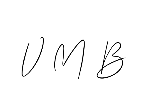 if you are searching for the best signature style for your name V M B. so please give up your signature search. here we have designed multiple signature styles  using Allison_Script. V M B signature style 2 images and pictures png