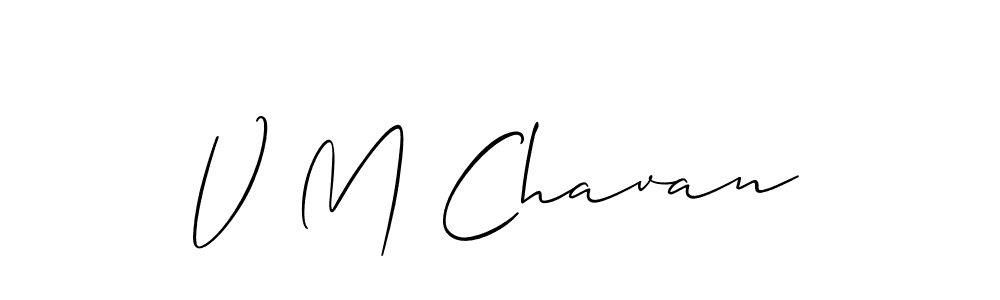 V M Chavan stylish signature style. Best Handwritten Sign (Allison_Script) for my name. Handwritten Signature Collection Ideas for my name V M Chavan. V M Chavan signature style 2 images and pictures png