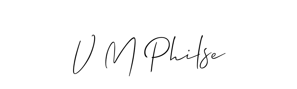 Create a beautiful signature design for name V M Philse. With this signature (Allison_Script) fonts, you can make a handwritten signature for free. V M Philse signature style 2 images and pictures png