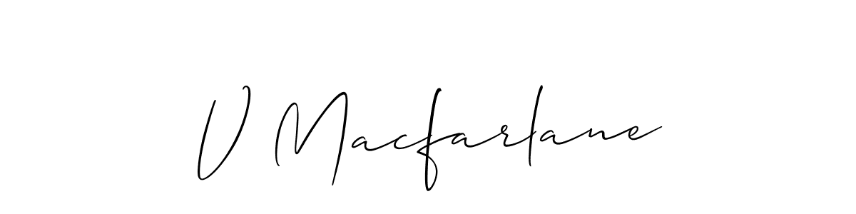 Also we have V Macfarlane name is the best signature style. Create professional handwritten signature collection using Allison_Script autograph style. V Macfarlane signature style 2 images and pictures png