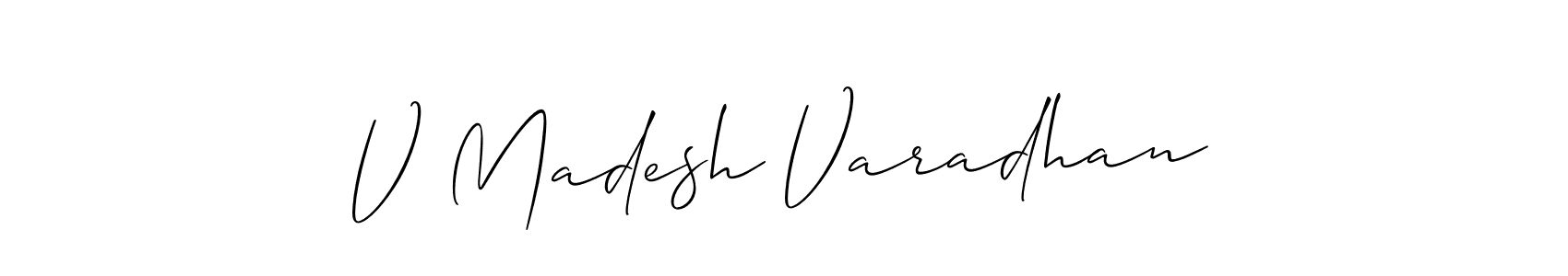 How to make V Madesh Varadhan signature? Allison_Script is a professional autograph style. Create handwritten signature for V Madesh Varadhan name. V Madesh Varadhan signature style 2 images and pictures png