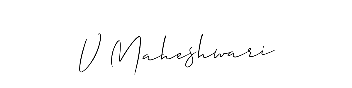 How to Draw V Maheshwari signature style? Allison_Script is a latest design signature styles for name V Maheshwari. V Maheshwari signature style 2 images and pictures png