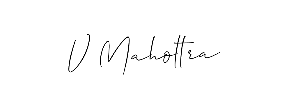 Make a short V Maholtra signature style. Manage your documents anywhere anytime using Allison_Script. Create and add eSignatures, submit forms, share and send files easily. V Maholtra signature style 2 images and pictures png