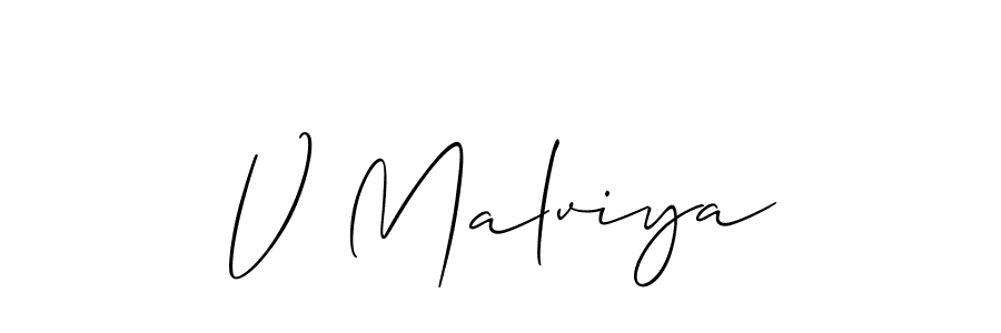 How to make V Malviya signature? Allison_Script is a professional autograph style. Create handwritten signature for V Malviya name. V Malviya signature style 2 images and pictures png