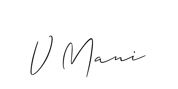 Create a beautiful signature design for name V Mani. With this signature (Allison_Script) fonts, you can make a handwritten signature for free. V Mani signature style 2 images and pictures png