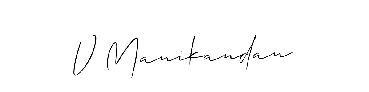 Make a beautiful signature design for name V Manikandan. With this signature (Allison_Script) style, you can create a handwritten signature for free. V Manikandan signature style 2 images and pictures png