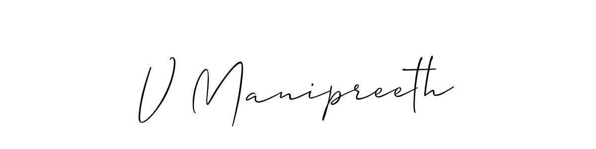 Make a short V Manipreeth signature style. Manage your documents anywhere anytime using Allison_Script. Create and add eSignatures, submit forms, share and send files easily. V Manipreeth signature style 2 images and pictures png