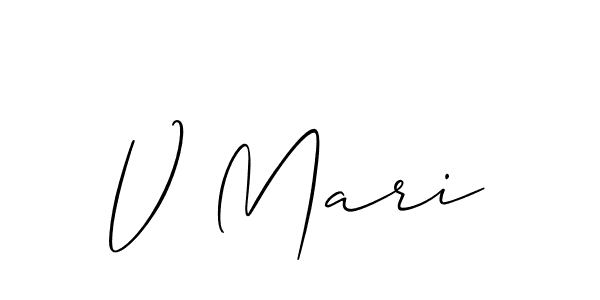 V Mari stylish signature style. Best Handwritten Sign (Allison_Script) for my name. Handwritten Signature Collection Ideas for my name V Mari. V Mari signature style 2 images and pictures png