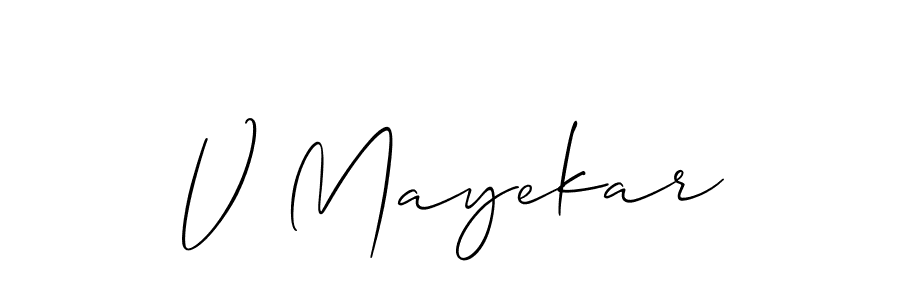 How to make V Mayekar signature? Allison_Script is a professional autograph style. Create handwritten signature for V Mayekar name. V Mayekar signature style 2 images and pictures png
