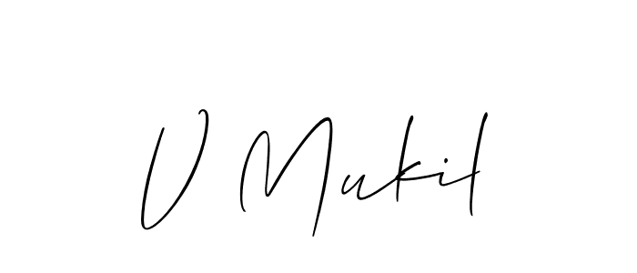 This is the best signature style for the V Mukil name. Also you like these signature font (Allison_Script). Mix name signature. V Mukil signature style 2 images and pictures png