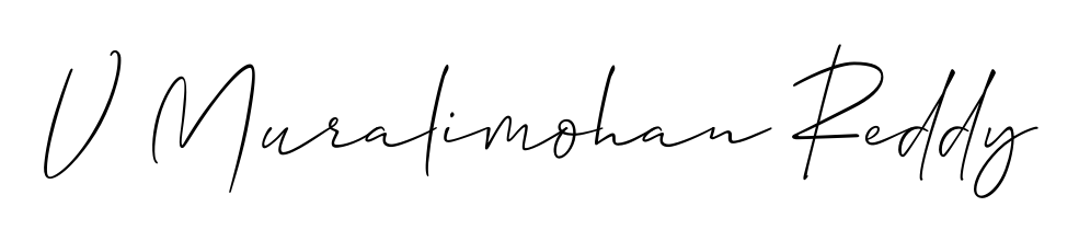 Express your personality with a custom V Muralimohan Reddy signature crafted with Allison_Script typography. Free transparent PNG download available. V Muralimohan Reddy signature style 2 images and pictures png