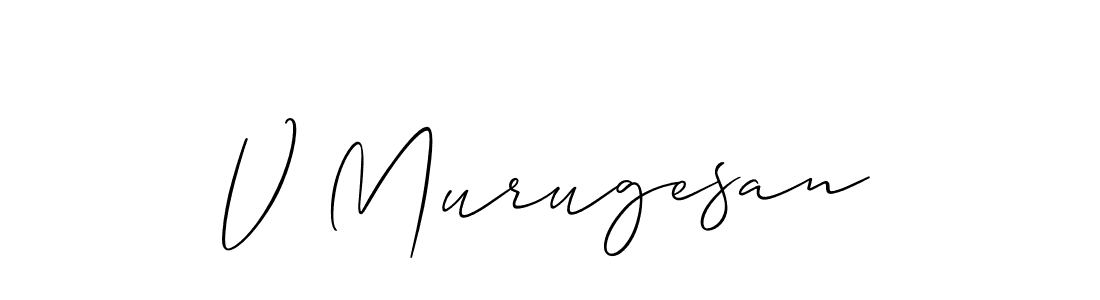 Make a beautiful signature design for name V Murugesan. With this signature (Allison_Script) style, you can create a handwritten signature for free. V Murugesan signature style 2 images and pictures png